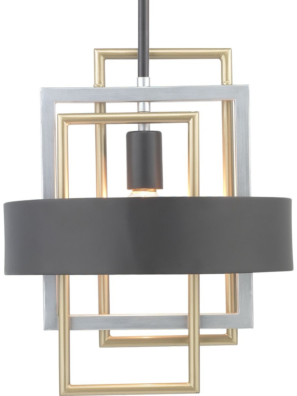 Contempo Modern Geometric Pendant Light in Black and Gold